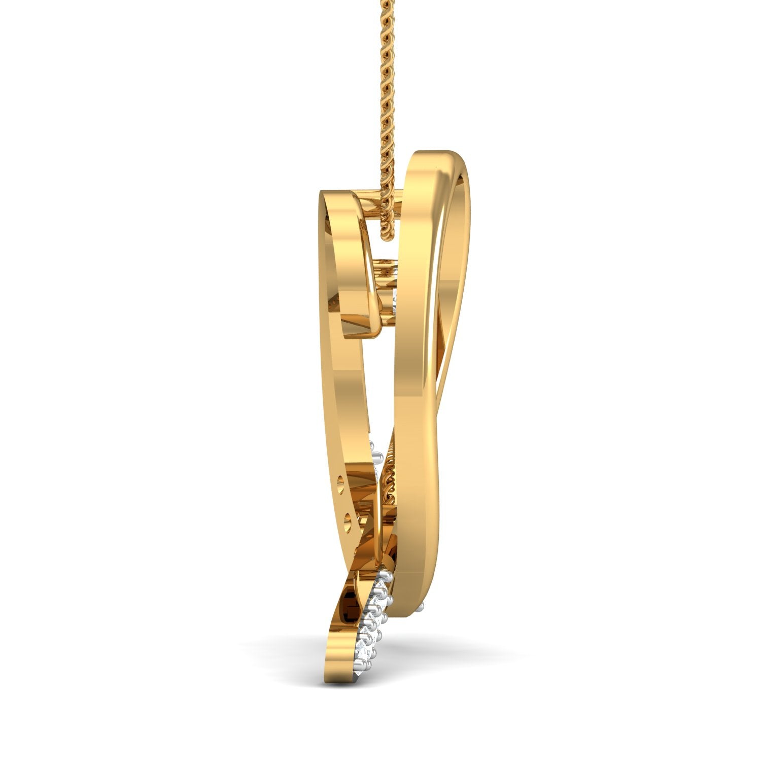 Nidal Jewels | Cosmic Coil Gold and Diamond Pendant Set